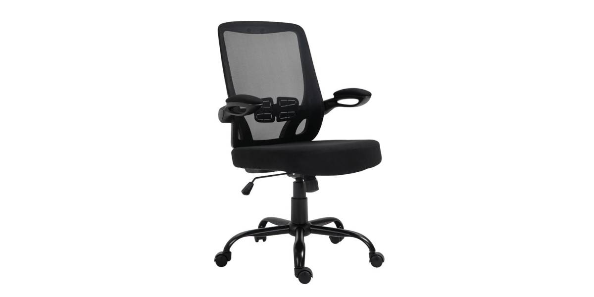 BF2930W Πολυθρόνα Γραφείου Ανακλινόμενα Μπράτσα, Μέταλλο Βάση, Mesh - Ύφασμα Μαύρο