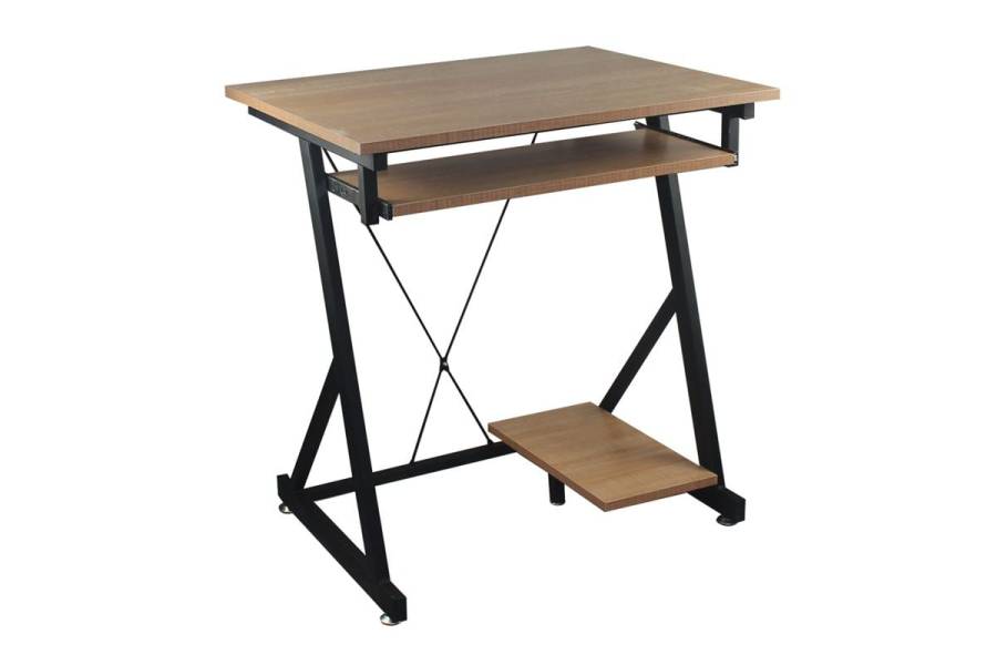 UNIT Γραφείο Η/Υ Μέταλλο Βαφή Μαύρο, Melamine Απόχρωση Sonoma