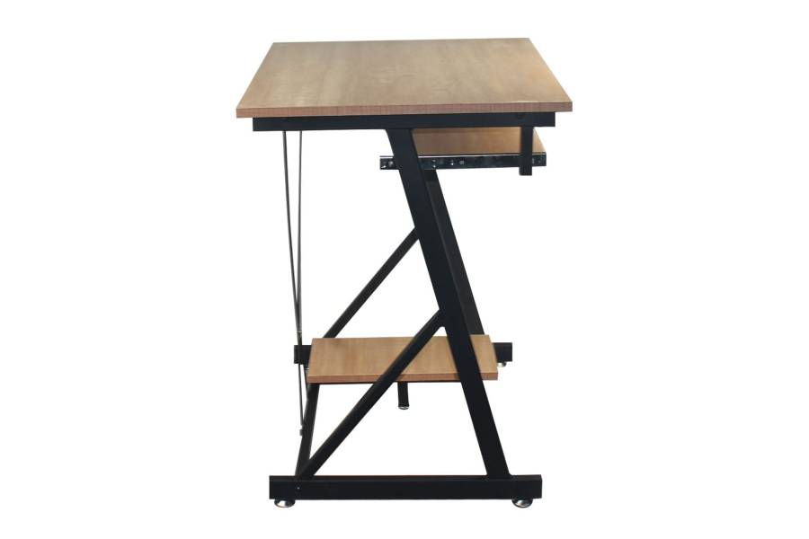 UNIT Γραφείο Η/Υ Μέταλλο Βαφή Μαύρο, Melamine Απόχρωση Sonoma