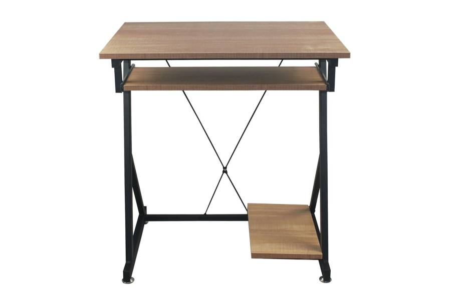 UNIT Γραφείο Η/Υ Μέταλλο Βαφή Μαύρο, Melamine Απόχρωση Sonoma
