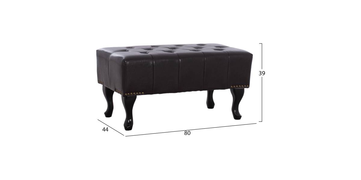 ΤΑΜΠΟΥΡΕ ΥΠΟΠΟΔΙΟ T.CHESTERFIELD EMMA HM226.01 PU 80x44x39Y εκ.ΣΚ.ΚΑΦΕ