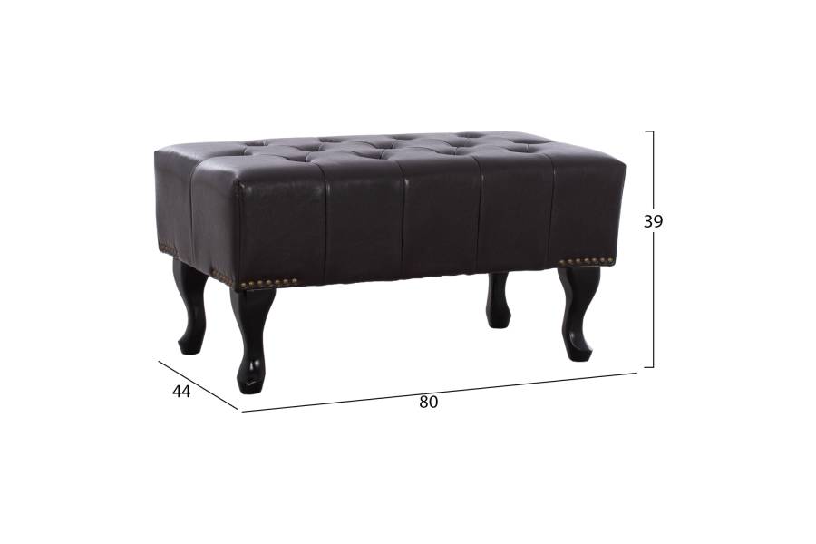 ΤΑΜΠΟΥΡΕ ΥΠΟΠΟΔΙΟ T.CHESTERFIELD EMMA HM226.01 PU 80x44x39Y εκ.ΣΚ.ΚΑΦΕ
