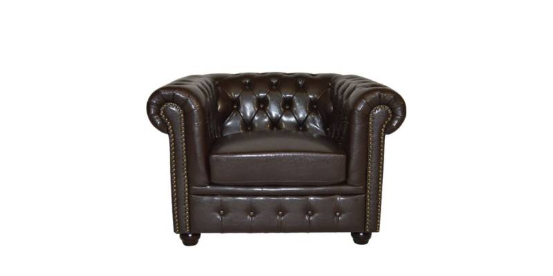 ΠΟΛΥΘΡΟΝΑ T.CHESTERFIELD POLINA HM3011.01 PU ΣΚΟΥΡΟ ΚΑΦΕ 110x90x73Yεκ.