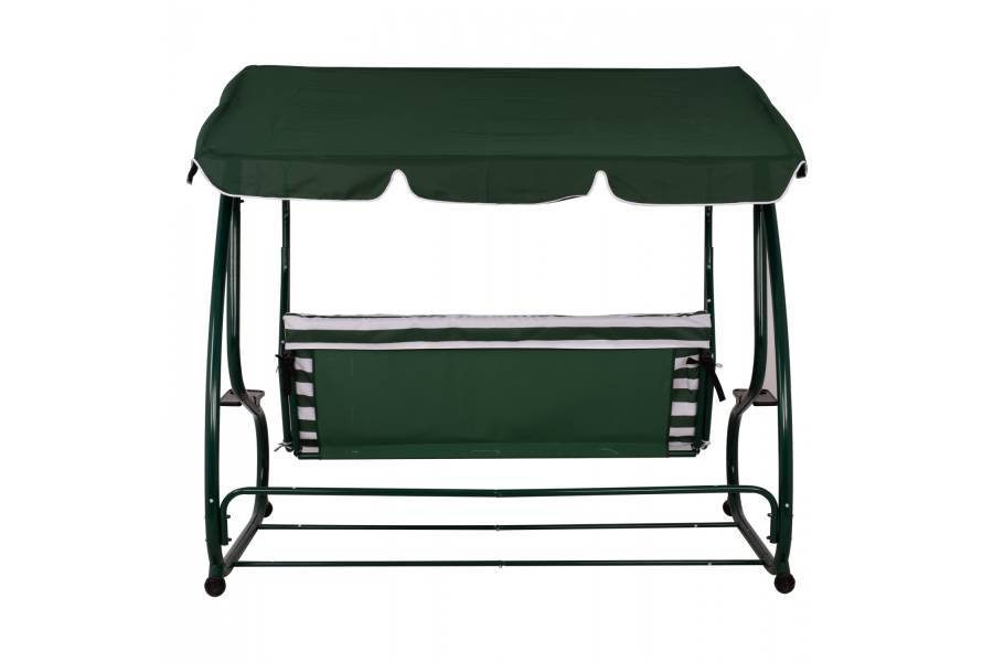 ΚΟΥΝΙΑ 3ΘΕΣΙΑ WALSH ΚΡΕΒΑΤΙ HM5050 ΠΡΑΣΙΝΟ-ΛΕΥΚΟ 211x117x175 cm