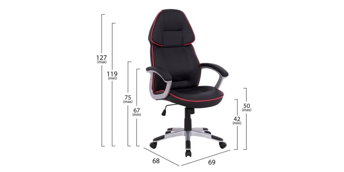 ΚΑΡΕΚΛΑ ΓΡΑΦΕΙΟΥ GAMING ARIS HM1007 BUCKET ΜΑΥΡΟ PU - ΚΟΚΚΙΝΗ ΡΙΓΑ 69x68x(119-127) εκ.