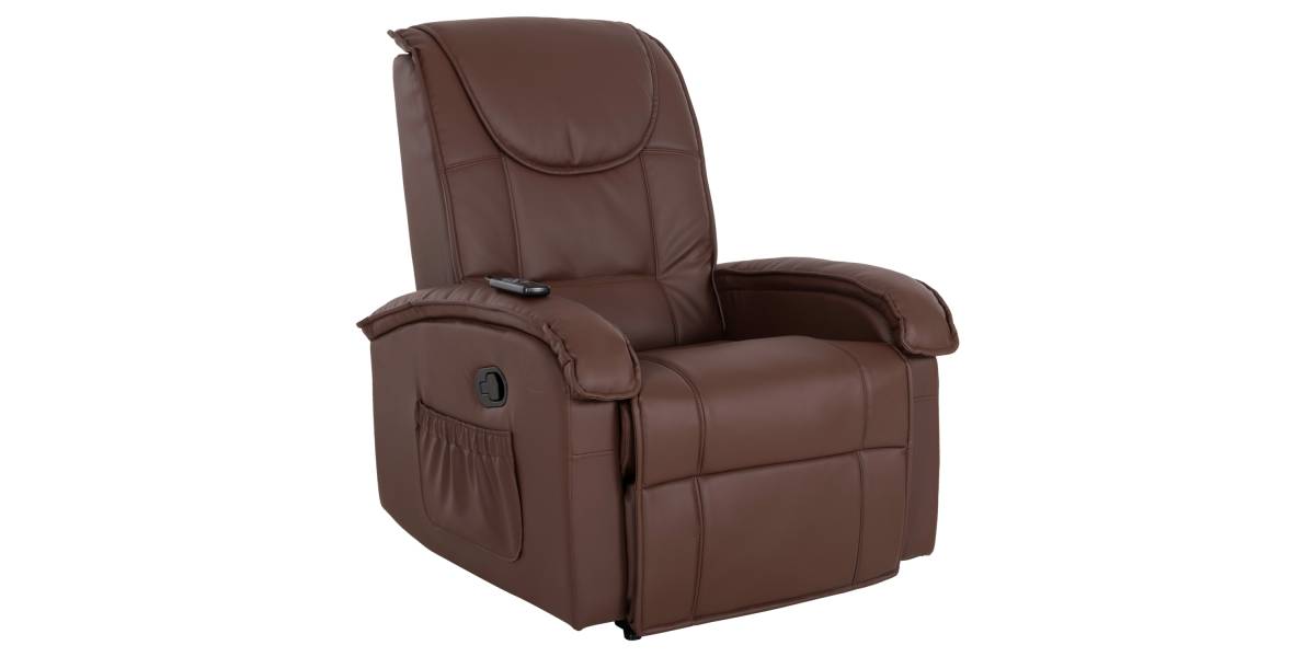 ΠΟΛΥΘΡΟΝΑ RELAX ΜΕ ΜΗΧΑΝΙΣΜΟ MASSAGE ROCCA HM0026.03 PU ΚΑΦΕ ΣΚΟΥΡΟ 80x96x97 εκ.