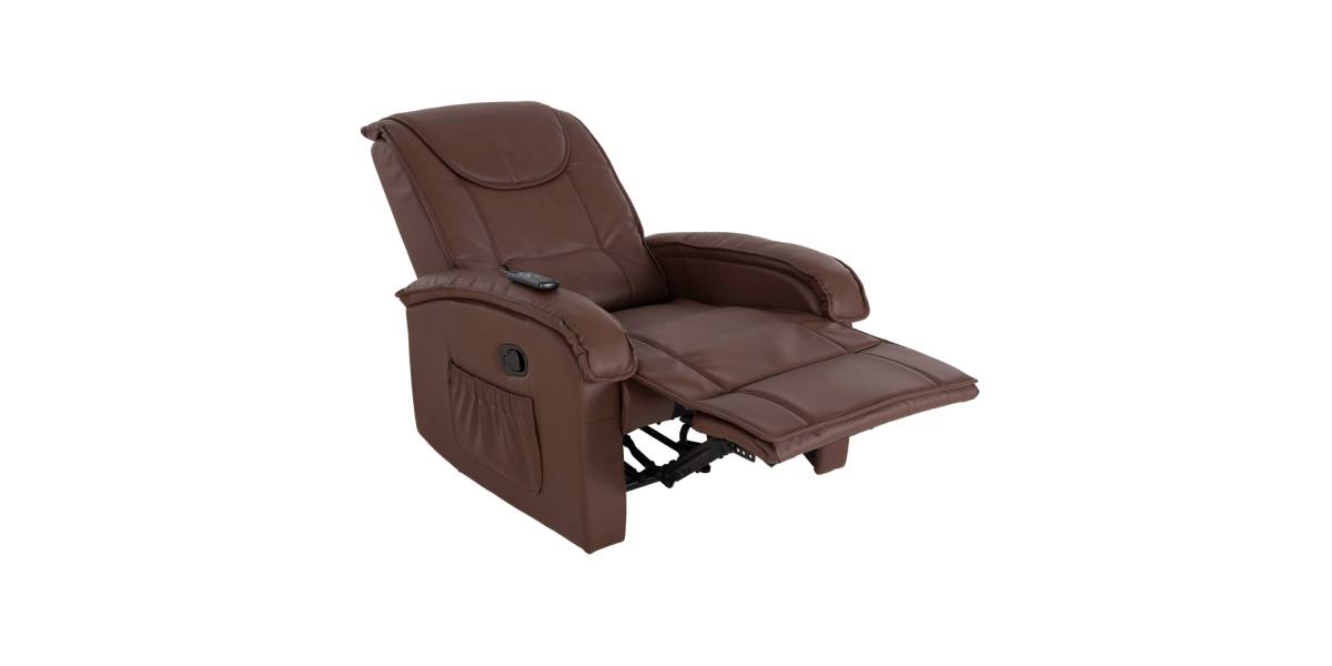 ΠΟΛΥΘΡΟΝΑ RELAX ΜΕ ΜΗΧΑΝΙΣΜΟ MASSAGE ROCCA HM0026.03 PU ΚΑΦΕ ΣΚΟΥΡΟ 80x96x97 εκ.
