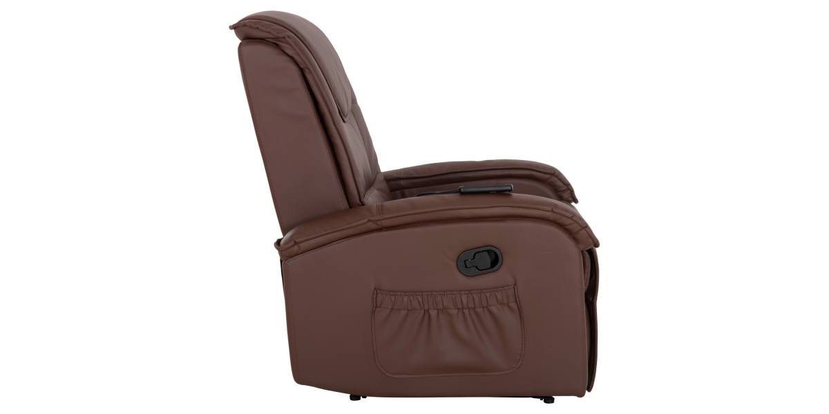 ΠΟΛΥΘΡΟΝΑ RELAX ΜΕ ΜΗΧΑΝΙΣΜΟ MASSAGE ROCCA HM0026.03 PU ΚΑΦΕ ΣΚΟΥΡΟ 80x96x97 εκ.