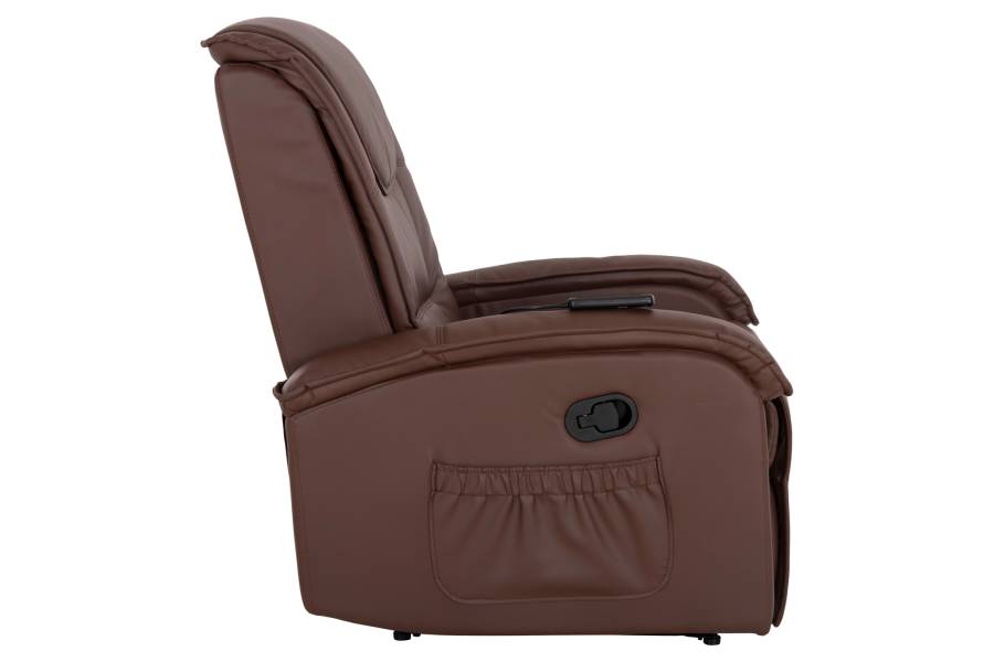 ΠΟΛΥΘΡΟΝΑ RELAX ΜΕ ΜΗΧΑΝΙΣΜΟ MASSAGE ROCCA HM0026.03 PU ΚΑΦΕ ΣΚΟΥΡΟ 80x96x97 εκ.