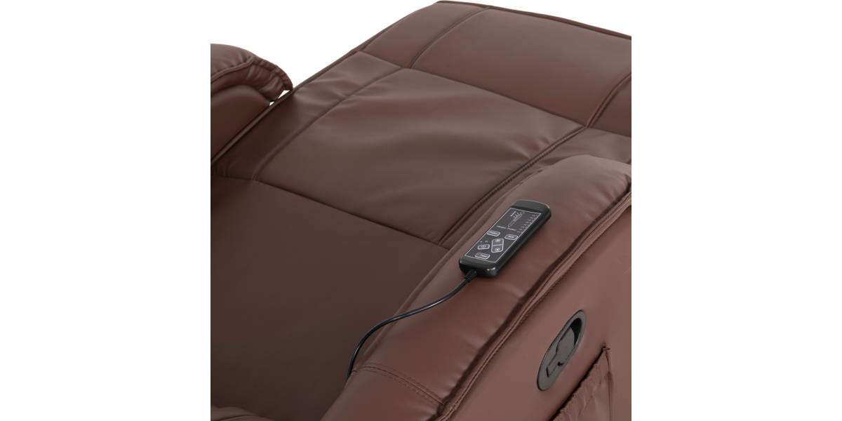 ΠΟΛΥΘΡΟΝΑ RELAX ΜΕ ΜΗΧΑΝΙΣΜΟ MASSAGE ROCCA HM0026.03 PU ΚΑΦΕ ΣΚΟΥΡΟ 80x96x97 εκ.