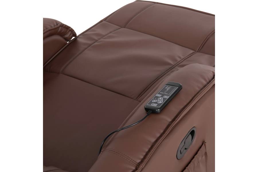 ΠΟΛΥΘΡΟΝΑ RELAX ΜΕ ΜΗΧΑΝΙΣΜΟ MASSAGE ROCCA HM0026.03 PU ΚΑΦΕ ΣΚΟΥΡΟ 80x96x97 εκ.