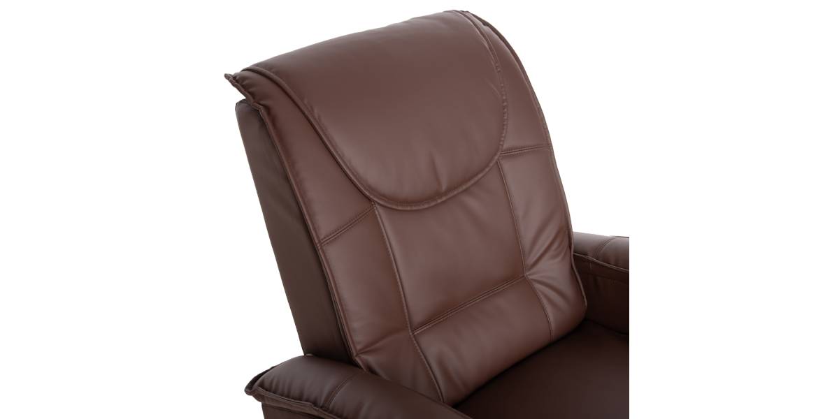 ΠΟΛΥΘΡΟΝΑ RELAX ΜΕ ΜΗΧΑΝΙΣΜΟ MASSAGE ROCCA HM0026.03 PU ΚΑΦΕ ΣΚΟΥΡΟ 80x96x97 εκ.