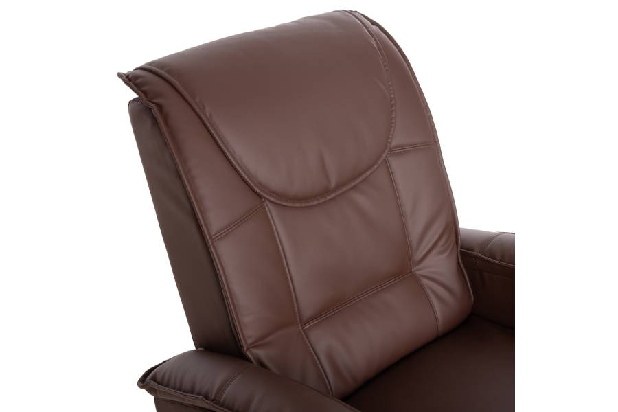 ΠΟΛΥΘΡΟΝΑ RELAX ΜΕ ΜΗΧΑΝΙΣΜΟ MASSAGE ROCCA HM0026.03 PU ΚΑΦΕ ΣΚΟΥΡΟ 80x96x97 εκ.