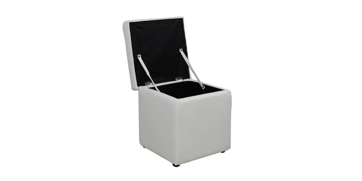 ΣΚΑΜΠΟ ΜΕ ΑΠΟΘΗΚΕΥΤΙΚΟ ΧΩΡΟ PU ΛΕΥΚΟ CUBE HM224.02 36,5x36,5x36Υεκ.