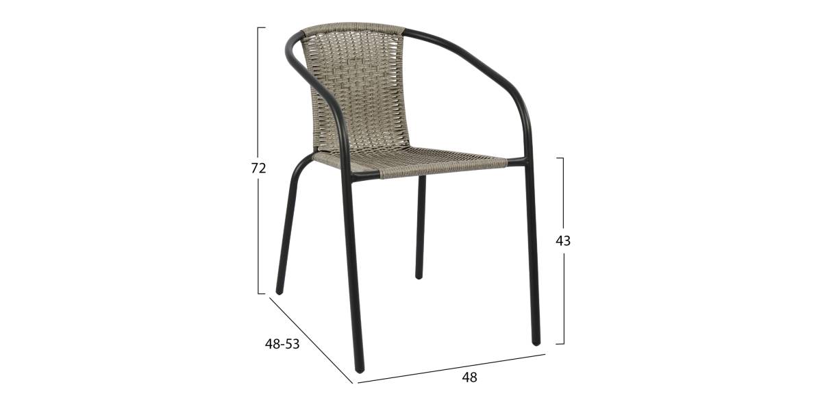 ΠΟΛΥΘΡΟΝΑ ΚΑΡΕΚΛΑ CAMEL HM5015.01 ΓΚΡΙ ΜΕΤΑΛΛΙΚΗ ΜΕ WICKER 48x48-53x72 εκ.