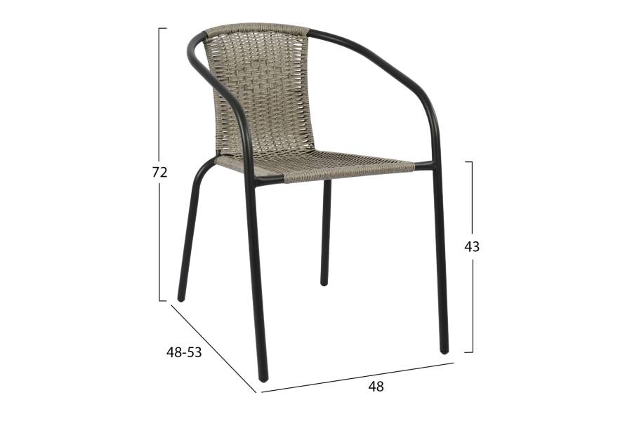 ΠΟΛΥΘΡΟΝΑ ΚΑΡΕΚΛΑ CAMEL HM5015.01 ΓΚΡΙ ΜΕΤΑΛΛΙΚΗ ΜΕ WICKER 48x48-53x72 εκ.