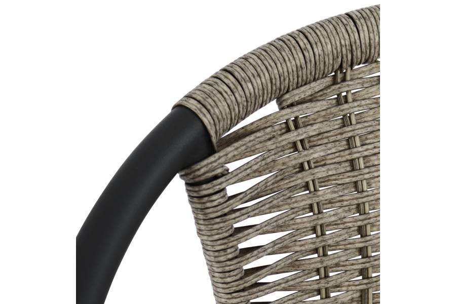 ΠΟΛΥΘΡΟΝΑ ΚΑΡΕΚΛΑ CAMEL HM5015.01 ΓΚΡΙ ΜΕΤΑΛΛΙΚΗ ΜΕ WICKER 48x48-53x72 εκ.