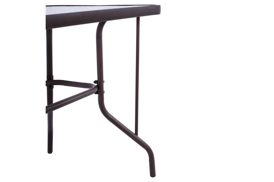 ΤΡΑΠΕΖΙ ADAM HM5020.02 ΜΕΤΑΛΛΙΚΟ ΚΑΦΕ ΜΕ ΓΥΑΛΙΝΗ ΕΠΙΦΑΝΕΙΑ 110Χ60Χ71Υεκ.