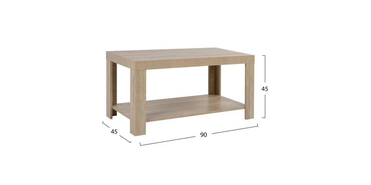 ΤΡΑΠΕΖΙ ΣΑΛΟΝΙΟΥ ΜΕΛΑΜΙΝΗΣ ALAYNA HM2207.02 SONAMA 90X45X45 εκ.