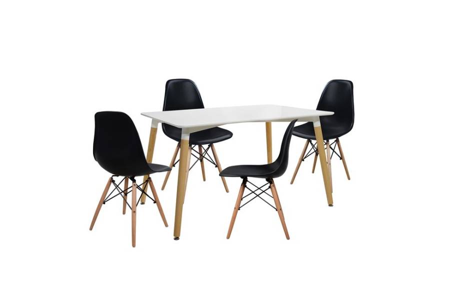 ΣΕΤ ΤΡΑΠΕΖΑΡΙΑ 5Τ ΤΡΑΠΕΖΙ MINIMAL 120x80x73 cm-TWIST ΜΑΥΡΕΣ HM10080.02