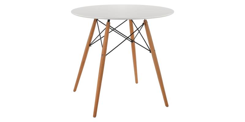ΤΡΑΠΕΖΙ MINIMAL ΣΤΡΟΓΓΥΛΟ HM0059.01 MDF ΣΕ ΛΕΥΚΟ-ΠΟΔΙΑ ΟΞΙΑΣ ΦΥΣΙΚΟ Φ80Χ72Υεκ.