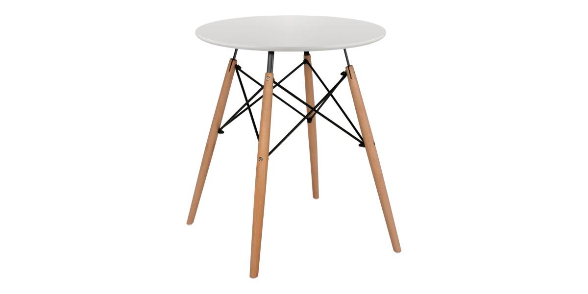 ΤΡΑΠΕΖΙ MINIMAL ΣΤΡΟΓΓΥΛΟ HM0060.01 ΛΕΥΚΟ ΧΡΩΜΑ MDF-ΠΟΔΙΑ ΟΞΙΑΣ ΦΥΣΙΚΟ Φ60Χ72Υεκ.