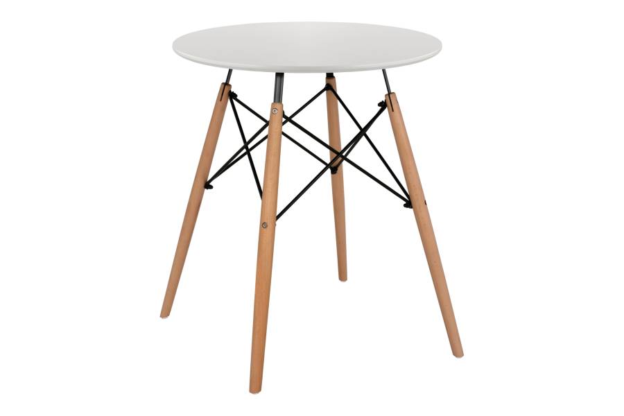 ΤΡΑΠΕΖΙ MINIMAL ΣΤΡΟΓΓΥΛΟ HM0060.01 ΛΕΥΚΟ ΧΡΩΜΑ MDF-ΠΟΔΙΑ ΟΞΙΑΣ ΦΥΣΙΚΟ Φ60Χ72Υεκ.