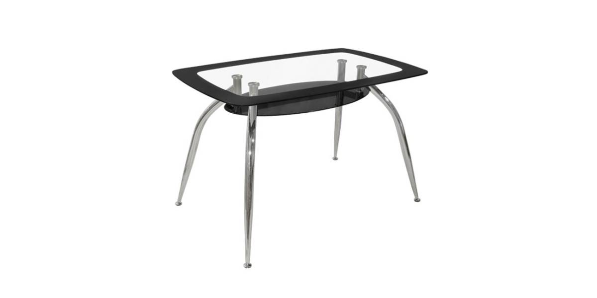 ΤΡΑΠΕΖΙ NORRIS 120Χ75Χ75ΕΚ HM0086.02 ΓΥΑΛΙΝΟ ΜΑΥΡΟ