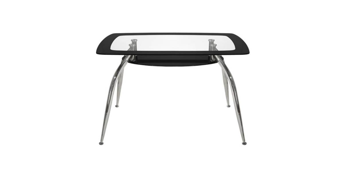 ΤΡΑΠΕΖΙ NORRIS 120Χ75Χ75ΕΚ HM0086.02 ΓΥΑΛΙΝΟ ΜΑΥΡΟ