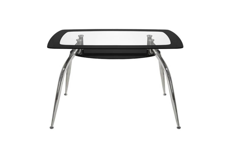 ΤΡΑΠΕΖΙ NORRIS 120Χ75Χ75ΕΚ HM0086.02 ΓΥΑΛΙΝΟ ΜΑΥΡΟ