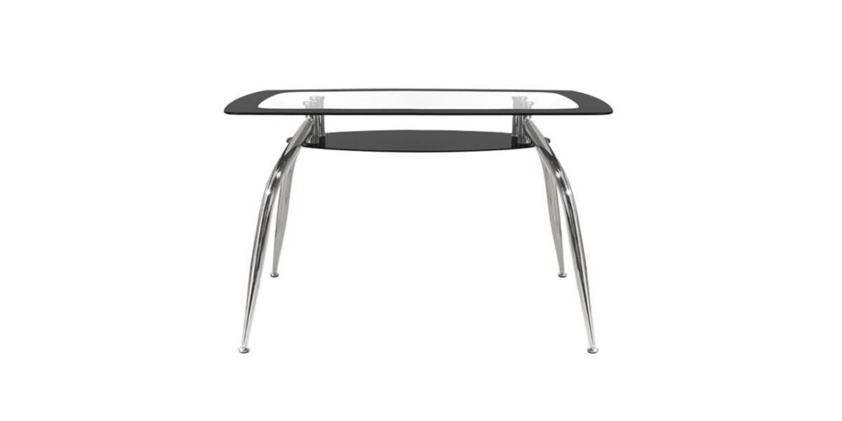 ΤΡΑΠΕΖΙ NORRIS 120Χ75Χ75ΕΚ HM0086.02 ΓΥΑΛΙΝΟ ΜΑΥΡΟ