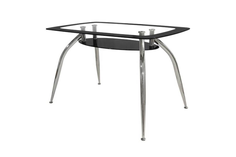 ΤΡΑΠΕΖΙ NORRIS 120Χ75Χ75ΕΚ HM0086.02 ΓΥΑΛΙΝΟ ΜΑΥΡΟ