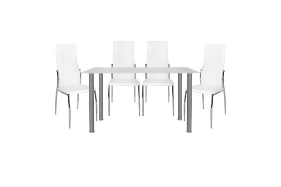 ΣΕΤ ΤΡΑΠΕΖΑΡΙΑ 5 ΤΜΧ ΤΡΑΠΕΖΙ ALAN 120Χ70Χ75 cm-KIM ΛΕΥΚΕΣ HM10062.01
