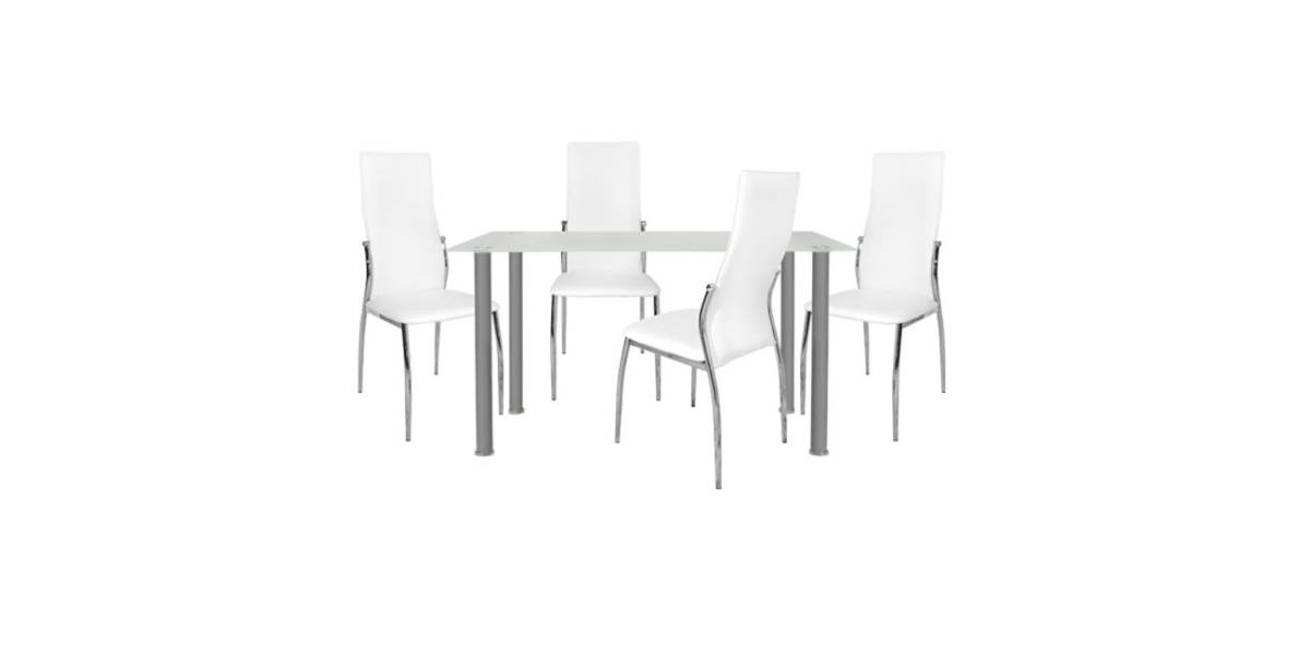 ΣΕΤ ΤΡΑΠΕΖΑΡΙΑ 5 ΤΜΧ ΤΡΑΠΕΖΙ ALAN 120Χ70Χ75 cm-KIM ΛΕΥΚΕΣ HM10062.01