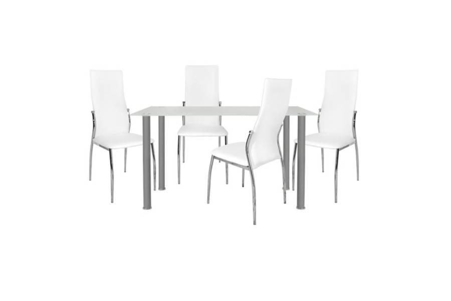 ΣΕΤ ΤΡΑΠΕΖΑΡΙΑ 5 ΤΜΧ ΤΡΑΠΕΖΙ ALAN 120Χ70Χ75 cm-KIM ΛΕΥΚΕΣ HM10062.01