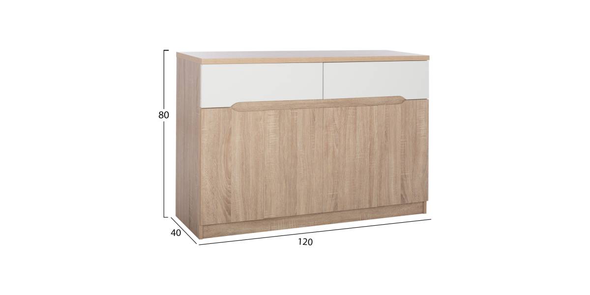 ΜΠΟΥΦΕΣ JOLENE HM2234.02 2 ΣΥΡΤΑΡΙΑ & 4 ΠΟΡΤΕΣ SONAMA 120X40X80εκ.