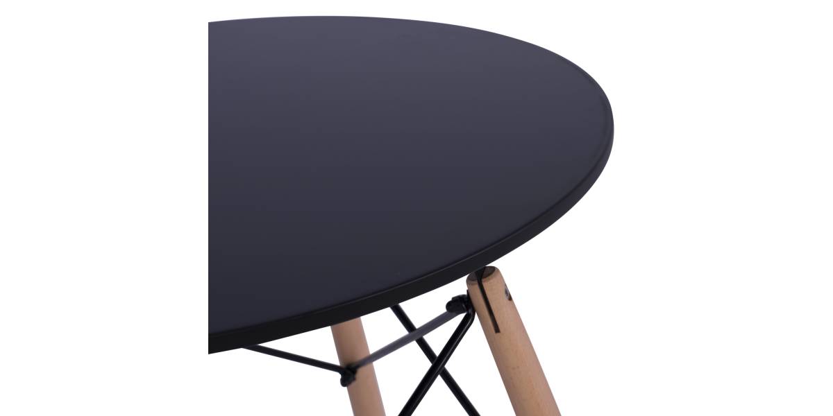 ΤΡΑΠΕΖΙ MINIMAL ΣΤΡΟΓΓΥΛΟ HM0060.02 ΜΑΥΡΟ ΧΡΩΜΑ MDF-ΠΟΔΙΑ ΟΞΙΑΣ ΦΥΣΙΚΟ Φ60Χ72Υεκ.