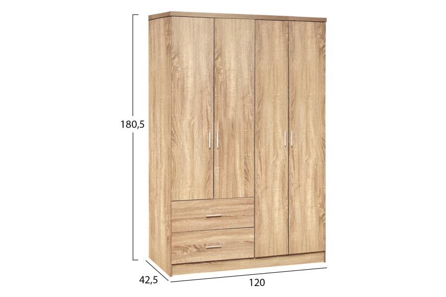 ΝΤΟΥΛΑΠΑ 4ΦΥΛΛΗ ME 2 ΣΥΡΤΑΡΙΑ BLAKELY HM339.02 SONAMA 120Χ42,5Χ180,5εκ.