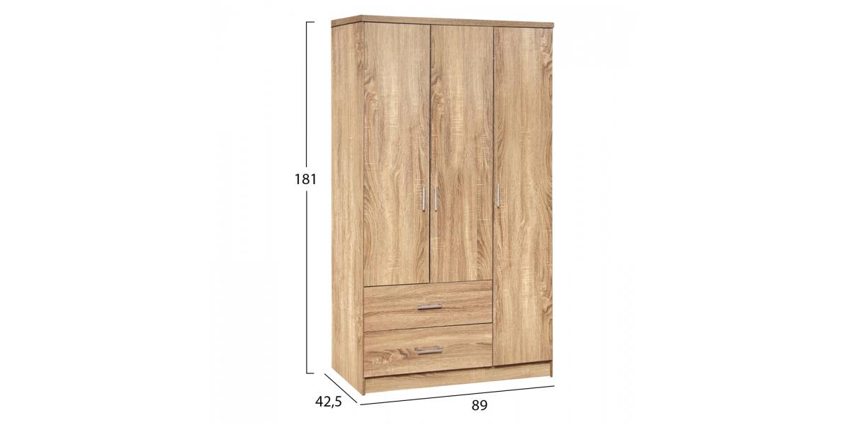 ΝΤΟΥΛΑΠΑ 3ΦΥΛΛΗ CAESAR ME 2 ΣΥΡΤΑΡΙΑ HM340.02 SONAMA 89Χ42,5Χ181εκ.