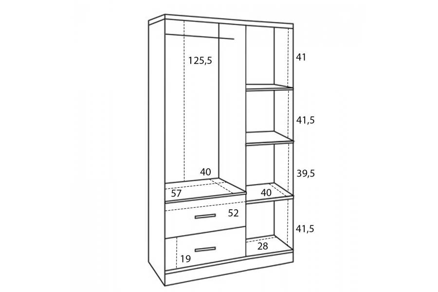 ΝΤΟΥΛΑΠΑ 3ΦΥΛΛΗ CAESAR ME 2 ΣΥΡΤΑΡΙΑ HM340.02 SONAMA 89Χ42,5Χ181εκ.