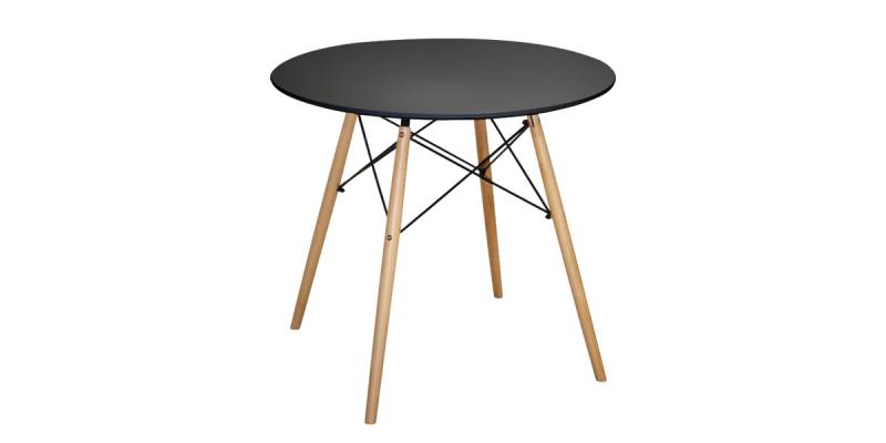 ΤΡΑΠΕΖΙ MINIMAL ΣΤΡΟΓΓΥΛΟ HM0059.02 MDF ΣΕ ΜΑΥΡΟ-ΠΟΔΙΑ ΟΞΙΑΣ ΦΥΣΙΚΟ Φ80Χ72Υεκ.
