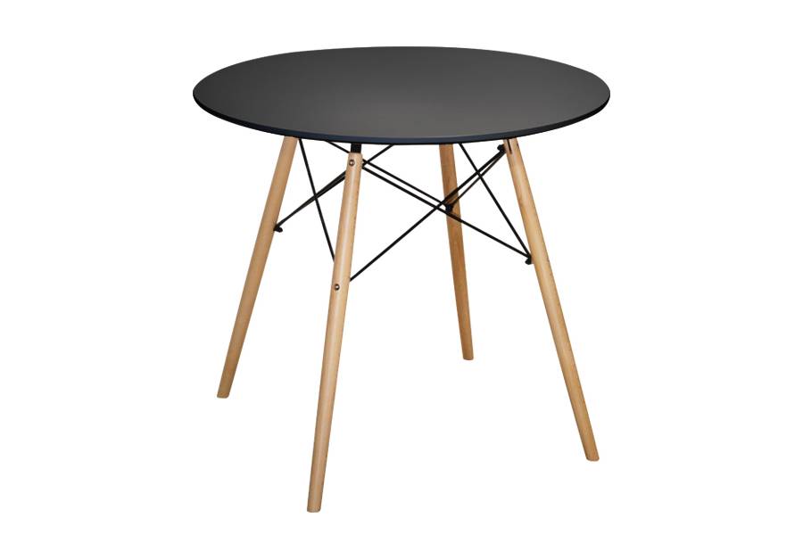 ΤΡΑΠΕΖΙ MINIMAL ΣΤΡΟΓΓΥΛΟ HM0059.02 MDF ΣΕ ΜΑΥΡΟ-ΠΟΔΙΑ ΟΞΙΑΣ ΦΥΣΙΚΟ Φ80Χ72Υεκ.