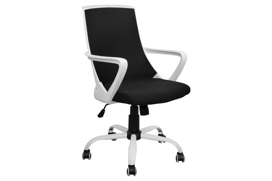 ΚΑΡΕΚΛΑ ΓΡΑΦΕΙΟΥ MALFOI HM1053.01 ΜΑΥΡO MESH & ΠΟΔΙ ΜΕΤΑΛΛΙΚΟ 58x59x103 εκ.