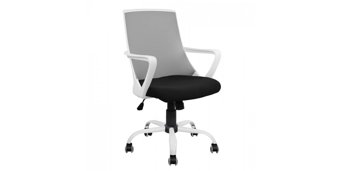 ΚΑΡΕΚΛΑ ΓΡΑΦΕΙΟΥ MALFOI HM1053.21 ΓΚΡΙ MESH & ΠΟΔΙ ΜΕΤΑΛΛΙΚΟ 58x59x103 cm