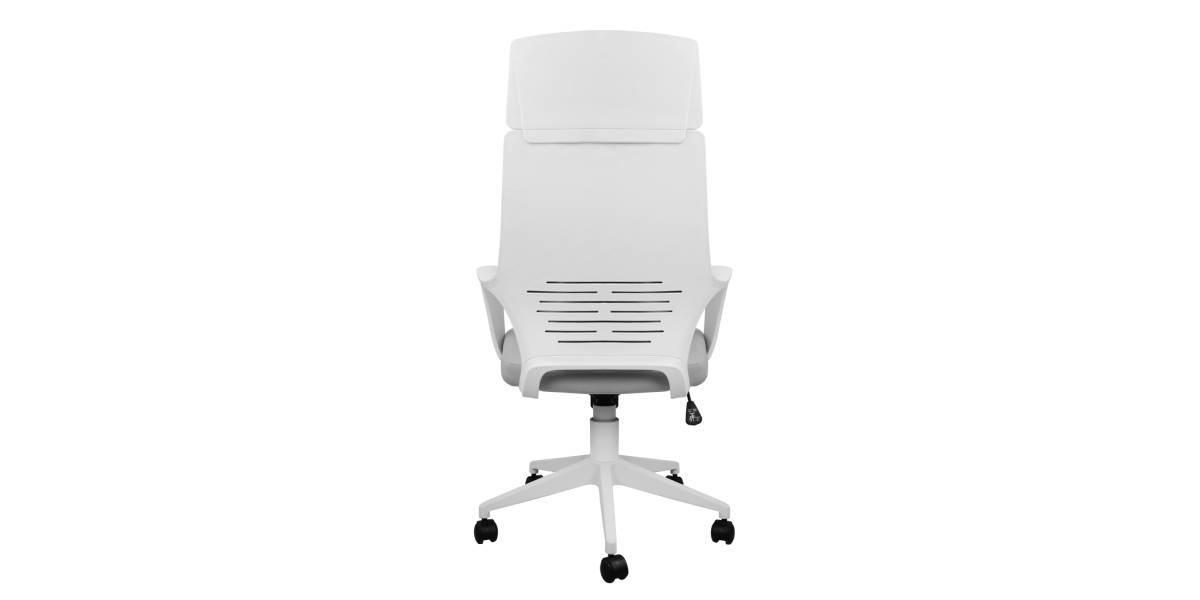 ΚΑΡΕΚΛΑ ΓΡΑΦΕΙΟΥ ANIVIA HM1054.21 ΓΚΡΙ & ΠΟΔΙ ΛΕΥΚΟ 64x61x126 εκ.