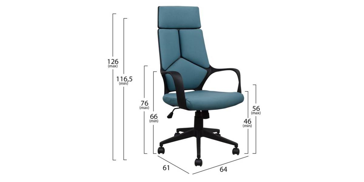 ΚΑΡΕΚΛΑ ΓΡΑΦΕΙΟΥ ANIVIA HM1054.06 ΓΚΡΙ ΣΙΕΛ & ΠΟΔΙ ΜΑΥΡΟ 64x61x126 εκ.