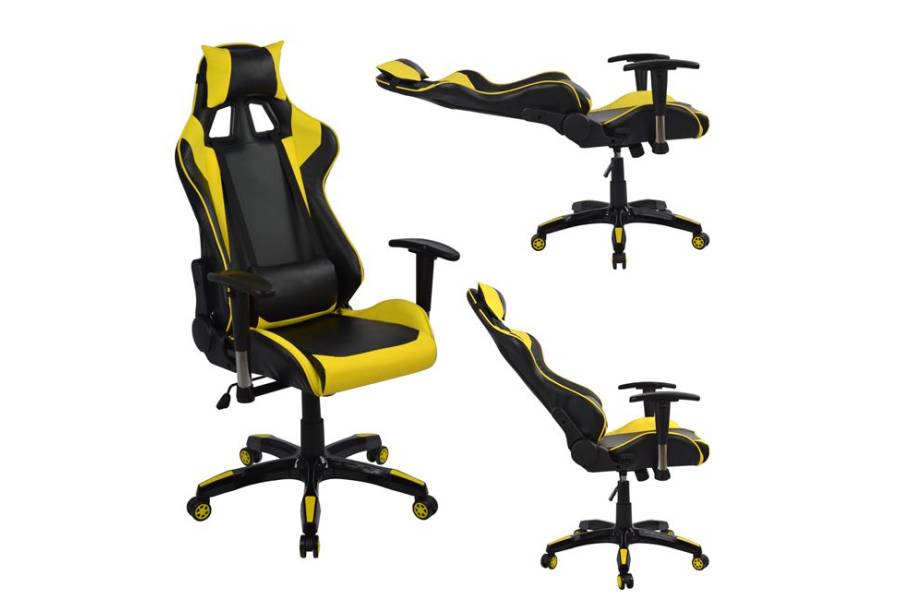 ΠΟΛΥΘΡΟΝΑ GAMING ZAYN HM1056.11 ΜΑΥΡΟ-ΚΙΤΡΙΝΟ PU 67x70x134 εκ.