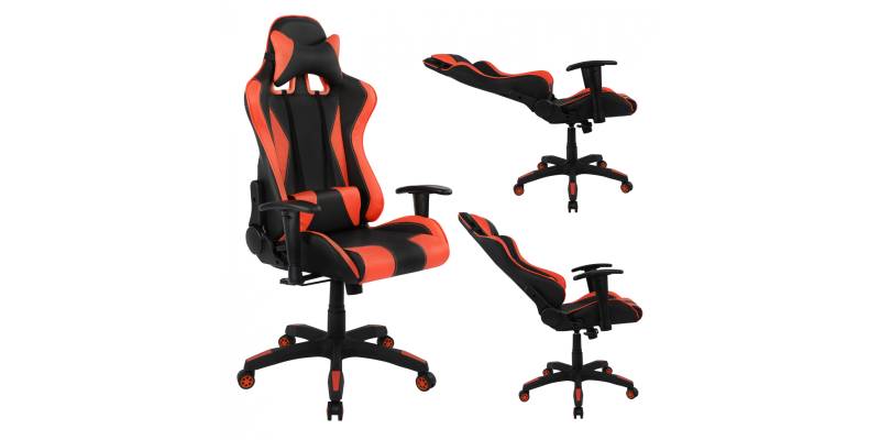 ΚΑΡΕΚΛΑ ΓΡΑΦΕΙΟΥ GAMING HM1062.01 SPEED ΜΑΥΡΟ ΚΟΚΚΙΝΟ PU 68,5 x 71,5 x 133,5 εκ.