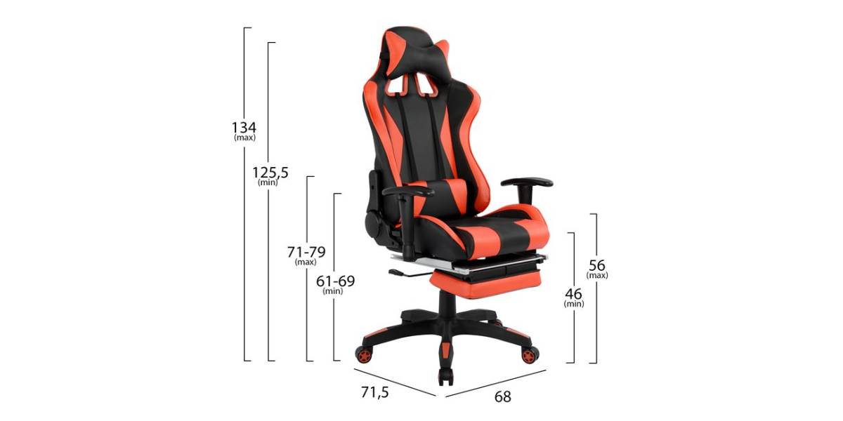 ΚΑΡΕΚΛΑ ΓΡΑΦΕΙΟΥ GAMING HM1063.01 SPEED ΜΑΥΡΟ ΚΟΚΚΙΝΟ & ΥΠΟΠΟΔΙΟ 68 x 71,5 x 134 cm