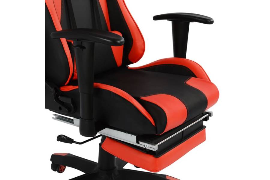 ΚΑΡΕΚΛΑ ΓΡΑΦΕΙΟΥ GAMING HM1063.01 SPEED ΜΑΥΡΟ ΚΟΚΚΙΝΟ & ΥΠΟΠΟΔΙΟ 68 x 71,5 x 134 cm